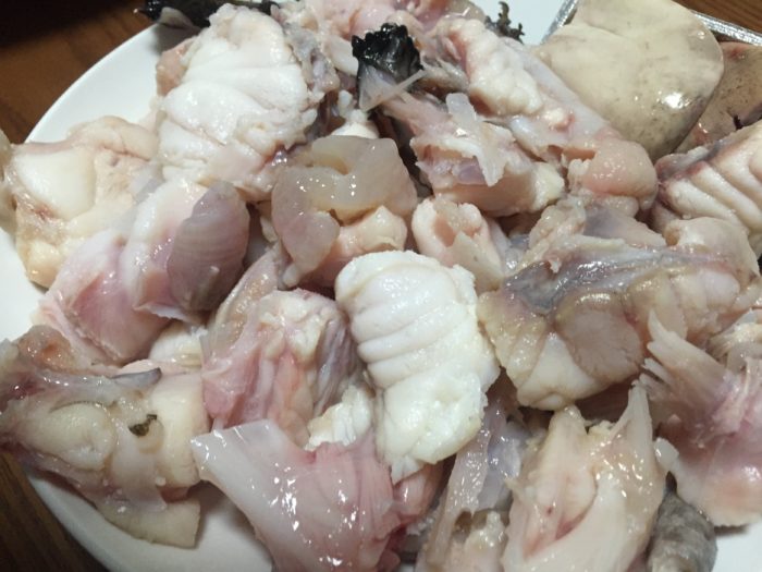 あんこうの下ごしらえが完了しました