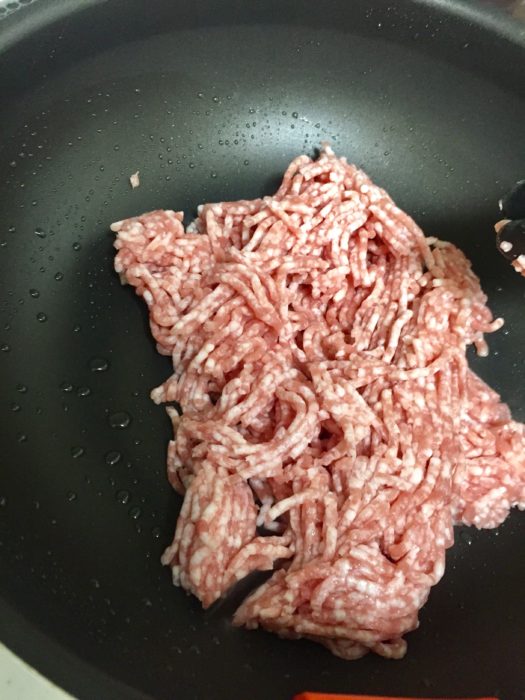 厚揚げ甘からそぼろ煮の命はミンチ肉