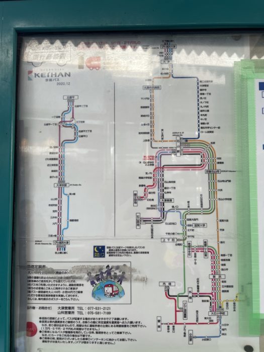 京阪バスと電車の路線図の案内