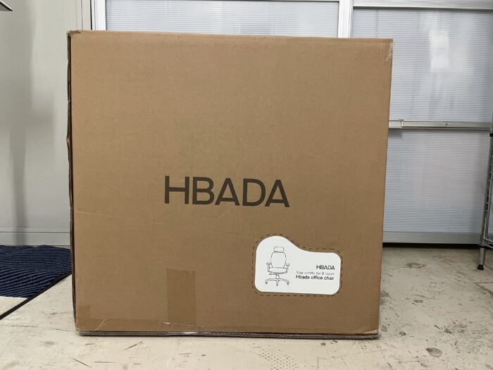 Hbadaのオフィスチェアの外箱と梱包形態